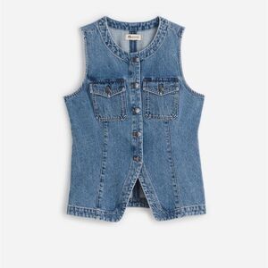 Madewell Denim High Crewneck Vest - Size 4